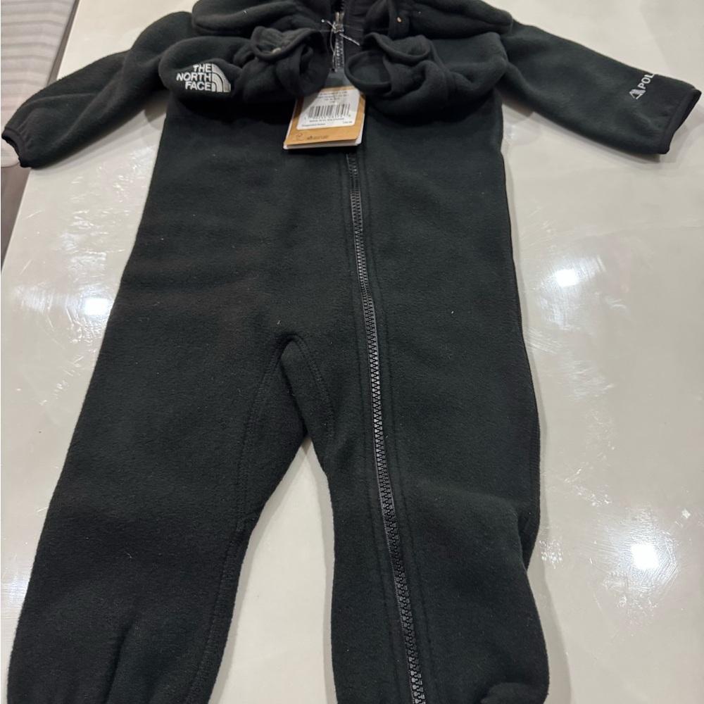 Brand New The North Face Black Baby Denali One Piece Set